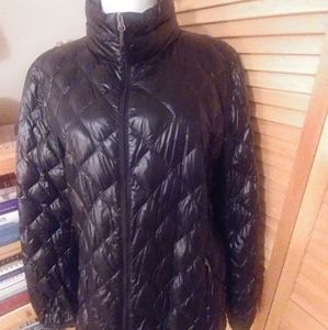 NWOT Black Lightweight Packable Down Jacket Sz XL